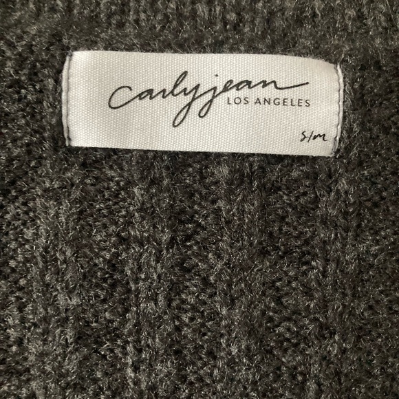 Carly Jean Los Angeles Charcoal Ribbed Sweater - Picture 2 of 3